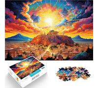 Rompecabezas para adultos de 1000 piezas de Grecia colorida. Juego desafiante de Atenas, decoración perfecta de 14.95 x 20.47 pulgadas para adolescentes de 14 años en adelante