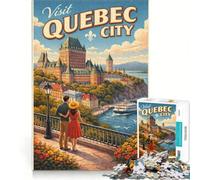 Rompecabezas para Adultos de 1000 Piezas de la Ciudad de Quebec, Juguete Educativo, para Pasar el Tiempo en casa Durante Las Vacaciones, Regalos para Amigos y Familiares 38x26cm