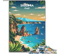 Rompecabezas para Adultos de 1000 Piezas de la Costa de Cerdeña, para Mayores de 14 años, decoración del hogar como Regalo para Toda la Familia y Amigos, 50x75cm