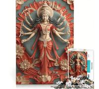 Rompecabezas para Adultos de 1000 Piezas de la Diosa hindú Durga Juguetes para armar Carrera de Velocidad Manual con Piezas de Formas aleatorias Que encajan Perfectamente 50x75cm