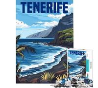 Rompecabezas para Adultos de 1000 Piezas de la Isla de Tenerife España Un Reto para completar Diversión en Familia Juegos Divertidos para Mayores de 14 años (50x75cm)