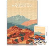 Rompecabezas para Adultos de 1000 Piezas de Las montañas del Atlas,Marruecos,Juego Familiar,Divertido y Divertido,decoración de Pared 38x26cm