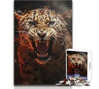 Rompecabezas para Adultos de 1000 Piezas de Leopardo Enojado, Juegos Familiares, una Obra de Arte, Regalos de Amigo Secreto, tamaño 50x75cm