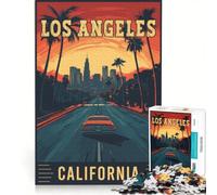 Rompecabezas para Adultos de 1000 Piezas de Los Ángeles en California, Juguetes para armar, Carrera de Velocidad Manual, con Piezas de Formas aleatorias Que encajan Perfectamente 50x75cm