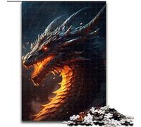 Rompecabezas para Adultos de 1000 Piezas de Madera con diseño de dragón de Fuego Antiguo Divertida Actividad para Disfrutar en casa, 50x75cm Una Atractiva Noche de Juegos en Familia