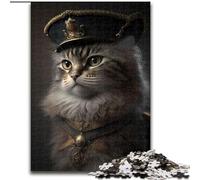 Rompecabezas para Adultos de 1000 Piezas de Madera con diseño de Gato Vestido de Napoleón Juego Interactivo Familiar Apto para Mayores de 14 años 50x75cm Un Regalo Ideal para Navidad o cumpleaños