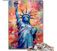 Rompecabezas para Adultos de 1000 Piezas de Madera con la Estatua de la Libertad, Ideal para el Cerebro y la Familia, Apto para Mayores de 14 años 1000 Piezas(50x75cm)
