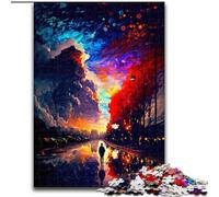 Rompecabezas para Adultos de 1000 Piezas de Madera con un Cielo psicodélico Colorido Mayores de 14 años 50x75cm Un Rompecabezas desafiante y Relajante para Adolescentes