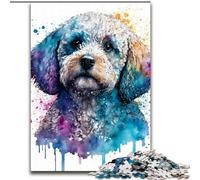 Rompecabezas para Adultos de 1000 Piezas de Madera con un Lindo caniche, Juego Interactivo Familiar, Apto para Mayores de 14 años, 50x75cm, para Juego Interactivo Familiar