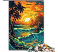 Rompecabezas para Adultos de 1000 Piezas de Madera con una Hermosa Ola, Ideal para Decorar el hogar o la Oficina, 50x75cm para Juegos interactivos Familiares