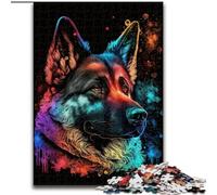 Rompecabezas para Adultos de 1000 Piezas de Madera de Colores con diseño de Perro Pastor, Mayores de 14 años 50x75cm Un Rompecabezas desafiante y Relajante para Adolescentes