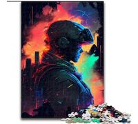 Rompecabezas para Adultos de 1000 Piezas de Madera de Soldado de Colores, Actividad Divertida para el hogar, 50x75cm, Atractiva Actividad de Noche de Juegos Familiares