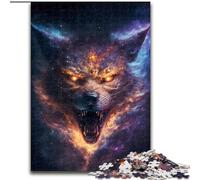 Rompecabezas para Adultos de 1000 Piezas de Madera, diseño de Lobo nebuloso y Furia,Mayores de 14 años, decoración del hogar, 50x75cm, Juguete de Inteligencia para Juegos Familiares en Interiores