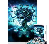 Rompecabezas para Adultos de 1000 Piezas de Medusa con Serpientes y Piel de Galaxia Juguete para decoración de Pared Obra de Arte Regalo para Juego Educativo Mejora el Amor Entre Parejas 38x26cm