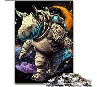 Rompecabezas para Adultos de 1000 Piezas de mitología Rinoceronte de Madera, Juego Familiar Interactivo, Apto para Mayores de 14 años, 50x75cm para Juego Familiar Interactivo