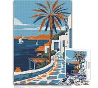 Rompecabezas para Adultos de 1000 Piezas de Mykonos, Grecia, Viajes, Arte, Juegos educativos, difícil, Regalo de cumpleaños, tamaño 50x75cm