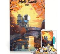 Rompecabezas para Adultos de 1000 Piezas de Notre Dame de Paris Juego Educativo difícil y desafiante cumpleaños 50x75cm