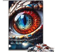 Rompecabezas para Adultos de 1000 Piezas de Ojo de Dragón Rojo y Azul Familiares y Amigos. Un desafío para el Cerebro (26x38cm).