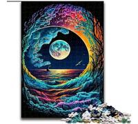 Rompecabezas para Adultos de 1000 Piezas de Olas de Colores de Madera, Juego Interactivo Familiar, Apto para Mayores de 14 años, 50x75cm para Juego Interactivo Familiar