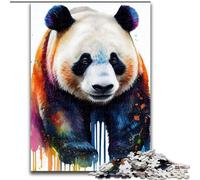 Rompecabezas para Adultos de 1000 Piezas de Oso Panda,Animal Pop Art de Madera,Actividad Divertida para el hogar,50x75cm,Actividad Familiar Divertida,desafío Mental, Adolescentes