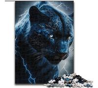 Rompecabezas para Adultos de 1000 Piezas de Pantera Negra con Destellos Hecho de cartón, un desafiante Rompecabezas para Adolescentes y familias 1000 Piezas(26x38cm)