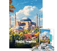 Rompecabezas para Adultos de 1000 Piezas de Santa Sofía Estambul Rompecabezas para Adultos antiestrés Difícil Ayuda a ejercitar el Cerebro (tamaño 38x52cm)