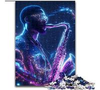 Rompecabezas para Adultos de 1000 Piezas de saxofón cósmico Juguete Educativo Intelectual y descompresor, Toda la Familia tamaño 50x75cm