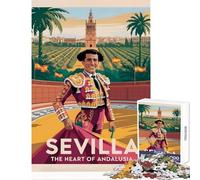 Rompecabezas para Adultos de 1000 Piezas de Sevilla: El Corazón de Andalucía Póster de Juguete para decoración de Pared Obra de Arte Regalo Juego Educativo con póster a Juego y Hoja de Trivia 50x75cm