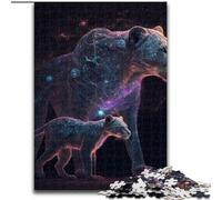 Rompecabezas para Adultos de 1000 Piezas de Starry Nights Lioness, tamaño 50x75cm, Ideal para Actividades Familiares, Juegos de ingenio, decoración del hogar y Regalos navideños.