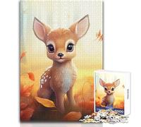 Rompecabezas para Adultos de 1000 Piezas de Sweet Little Bambi, Juego de desafío único, decoración artística para el hogar, Regalo para cumpleaños, tamaño 38x52cm
