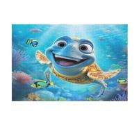 Rompecabezas para adultos de 1000 piezas de tortuga linda - Puzzle para niños - Juguetes familiares, juego familiar divertido (75×50cm)