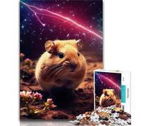 Rompecabezas para Adultos de 1000 Piezas de un Lindo hámster en la Galaxia Juguetes educativos, Juegos Familiares, Regalos para Amigos y Familiares (tamaño 38x26cm)