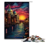 Rompecabezas para Adultos de 1000 Piezas de Venecia Italia Rompecabezas de Madera para familias Juego Educativo Juguete de desafío 75 x 50 cm
