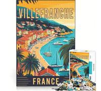 Rompecabezas para Adultos de 1000 Piezas de Villefranche-Sur-Mer en Francia, Juego práctico, Actividades Divertidas para Hacer en casa, Regalos para Mujeres 38x26cm