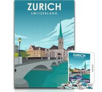 Rompecabezas para Adultos de 1000 Piezas de Zúrich, Suiza Juego de Arte desafiante, Juguetes, Regalos para Mujeres, Regalos de cumpleaños, tamaño 38x52cm