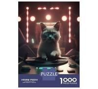 Rompecabezas para Adultos De 1000 Piezas Deejay Cat Club Disco Rompecabezas para Adultos Juegos Familiares Decoración Perfecta Cumpleaños Y Navidad 52x38cm/1000pcs