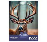 Rompecabezas para Adultos De 1000 Piezas Deer Face Rompecabezas para Adultos Juego De Ingenio Ensamblaje De Patrones Juego Desafiante Regalos 52x38cm/1000pcs
