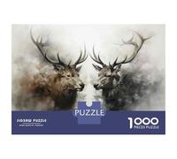 Rompecabezas para Adultos De 1000 Piezas Deer Head Wall Art Prints Rompecabezas para Adultos Juego Familiar para La Diversión Familiar Regalo De Cumpleaños, Regalos, 70x50cm/1000pcs