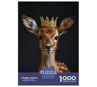 Rompecabezas para Adultos De 1000 Piezas Deer King Rompecabezas para Adultos Juego De Ingenio Regalo De Cumpleaños Desafío Educativo 70x50cm/1000pcs