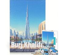 Rompecabezas para Adultos de 1000 Piezas del Burj Khalifa, decoración de Pared de Juguete, Divertido y con Humor, cumpleaños y Navidad 38x52cm