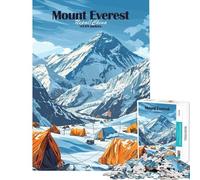 Rompecabezas para Adultos de 1000 Piezas del Campamento Base del Monte Everest Juguete para Adultos decoración de Pared antiestrés Regalo para Reducir el estrés (tamaño 38x52cm)