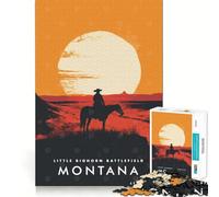 Rompecabezas para Adultos de 1000 Piezas del Campo de Batalla de Little Bighorn Juguete Divertido para desarrollar la Mente Juego Acogedor Regalo Ideal para cumpleaños (38x26cm)