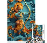 Rompecabezas para Adultos de 1000 Piezas del Dios hindú Rama Juego Educativo Un desafío difícil Juguete Decorativo para la Pared Mejora el Amor Entre Parejas (50x75cm)