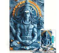 Rompecabezas para Adultos de 1000 Piezas del Dios hindú Shiva Juegos educativos decoración de Pared Regalo de cumpleaños Regalos de Viaje 38x26cm