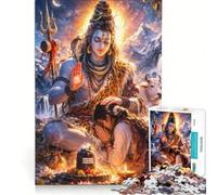 Rompecabezas para Adultos de 1000 Piezas del Dios Shiva Mahakal Shiva Juguetes para armar Carrera de Velocidad Manual con Piezas de Formas aleatorias Que encajan Perfectamente 38x52cm