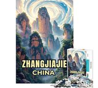 Rompecabezas para Adultos de 1000 Piezas del Fascinante Parque Nacional Forestal de Zhangjiajie Rompecabezas relajantes para Adultos Difícil Regalo Ideal para Amigos y Familiares (tamaño 38x52cm)