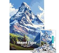 Rompecabezas para Adultos de 1000 Piezas del Monte Eiger Suiza Rompecabezas para Adultos Juegos relajantes Juego de Corte de precisión Juego desafiante Regalo Ideal (Tamaño 38x26cm)