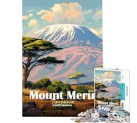 Rompecabezas para Adultos de 1000 Piezas del Monte Meru Tanzania Diversión en casa Mejora la Memoria Juguetes de decoración para el hogar para Mayores de 14 años Juego (38x52cm)