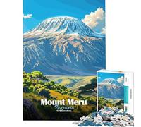 Rompecabezas para Adultos de 1000 Piezas del Monte Meru Tanzania Rompecabezas para Adultos Juegos relajantes Decoración (Tamaño 38x52cm)