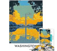 Rompecabezas para Adultos de 1000 Piezas del Monumento a Washington DC Rompecabezas práctico para Adultos Que Mejora la Memoria cumpleaños y Navidad (Tamaño 38x52cm)